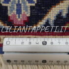 piccolo tappeto persiano kirman fondo azzurro 125x60 cm