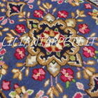 piccolo tappeto persiano kirman fondo azzurro 126x60 cm