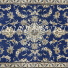 piccolo tappeto persiano nain 9 fili fondo azzurro 144x86 cm