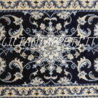 scendiletti nain fondo blu lana su cotone circa 90x60 cm