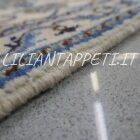 piccolo tappeto persiano nain 9 fili fondo avorio 136x67cm