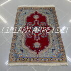piccolo tappeto persiano nain 9fili fondo rosso rubino 90x63 cm