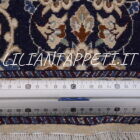 tappeto persiano nain 9 fili fondo blu fondoletto passatoia 210x62 cm