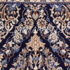 tappeto persiano nain 9 fili fondo blu fondoletto passatoia 210x62 cm
