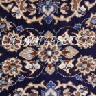 tappeto persiano nain 9 fili fondo blu fondoletto passatoia 210x62 cm