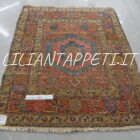 antico tappeto persiano sarab multicolore fondo marrone e colori naturali 161x122 cm