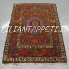 antico tappeto persiano sarab multicolore fondo marrone e colori naturali 161x122 cm