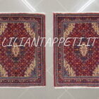 scendiletti persiani saruk fondo rosso 80x64-80x66 cm lana su cotone