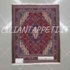 scendiletti persiani saruk fondo rosso 80x64-80x66 cm lana su cotone