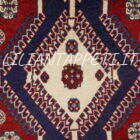 tappeto persiano gashgai shakarlu geometrico fondo rosso e blu tutto lana 160x100 cm