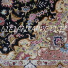Tappeto persiano Tabriz 60 Raj extrafine fondo nero con medaglione centrale annodato a mano misto seta 295x200 cm