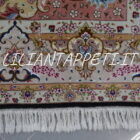 Tappeto persiano Tabriz 60 Raj extrafine fondo nero con medaglione centrale annodato a mano misto seta 295x200 cm