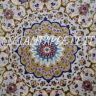 Tappeto persiano Tabriz 60 Raj extrafine fondo nero con medaglione centrale annodato a mano misto seta 295x200 cm