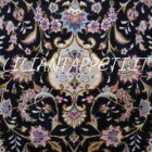 Tappeto persiano Tabriz 60 Raj extrafine fondo nero con medaglione centrale annodato a mano misto seta 295x200 cm