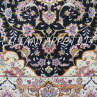 Tappeto persiano Tabriz 60 Raj extrafine fondo nero con medaglione centrale annodato a mano misto seta 295x200 cm