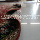 Tappeto persiano Tabriz 60 Raj extrafine misto seta annodato a mano 295x200 cm fondo rosso