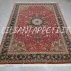 Tappeto persiano Tabriz 60 Raj extrafine misto seta annodato a mano 295x200 cm fondo rosso