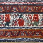 tappeto persiano turcomanno motivo moharramt lana su lana con colori naturali 198x126 cm