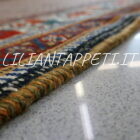 tappeto persiano turcomanno motivo moharramt lana su lana con colori naturali 198x126 cm
