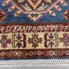 tappeto passatoia fondoletto kazak afghano azzurro 225x77 cm