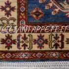 tappeto passatoia fondoletto kazak afghano azzurro 225x77 cm