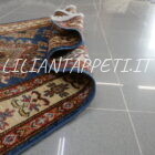 tappeto passatoia fondoletto kazak afghano azzurro 225x77 cm