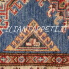 tappeto passatoia fondoletto kazak afghano azzurro 225x77 cm