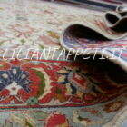 tappeto persiano veramin di vecchia manifattura fondo avorio 302x220 cm lana su cotone