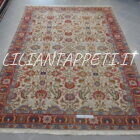 tappeto persiano veramin di vecchia manifattura fondo avorio 302x220 cm lana su cotone