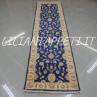 passatoia elegante orientale per il corridoio fondo blu 295x75 cm