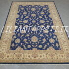 tappeto orientale ziegler fondo blu da salotto lana su cotone 299x203 cm