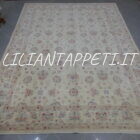 grande tappeto moderno ziegler extra annodato a mano fondo avorio 344x243 cm