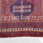 vecchio tappeto persiano afshari sirjan fondo rosso viola e blu da salotto lana su cotone 318x210 cm