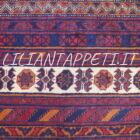 vecchio tappeto persiano afshari sirjan fondo rosso viola e blu da salotto lana su cotone 318x210 cm