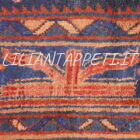 vecchio tappeto persiano afshari sirjan fondo blu e rosso lana su cotone 237x178 cm