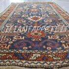 Piccolo tappeto caucasico Perepedil lana su lana fondo blu 148x90 cm