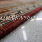 tappeto antico persiano gashgai da salotto fondo rosso mattone 221x157 cm tutto lana