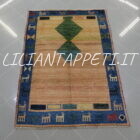 piccolo vecchio tappeto persiano gabbeh gashgai tutto lana 167x118 cm fondo champagno molto naif