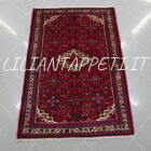 tappeto persiano hamadan, hosseinabad fondo rosso lana su cotone da ingresso 156x106 cm