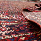 tappeto persiano hamadan, hosseinabad fondo rosso lana su cotone da salotto 304x220 cm