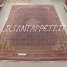 tappeto persiano hamadan, hosseinabad fondo rosso lana su cotone da salotto 304x220 cm