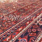 tappeto persiano hamadan, hosseinabad fondo rosso lana su cotone da salotto 304x220 cm