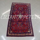 tappeto persiano joshagan vecchio fondo rosso lana su cotone 195x108 cm