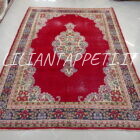 tappeto kirman fondo rosso floreale da sala 302x213 cm