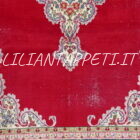 tappeto kirman fondo rosso floreale da sala 302x213 cm