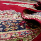 tappeto kirman fondo rosso floreale da sala 302x213 cm