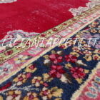 tappeto kirman fondo rosso floreale da sala 302x213 cm