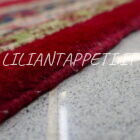 tappeto kirman fondo rosso floreale da sala 302x213 cm