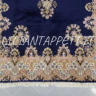 tappeto persiano kirman fondo blu floreale dèco da sala 284x188 cm
