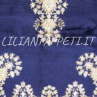 tappeto persiano kirman fondo blu floreale dèco da sala 284x188 cm
